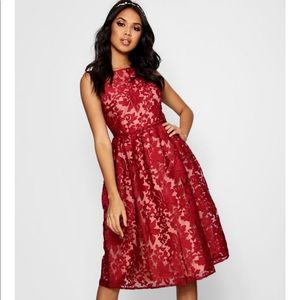 Boohoo Berry Skater Dress